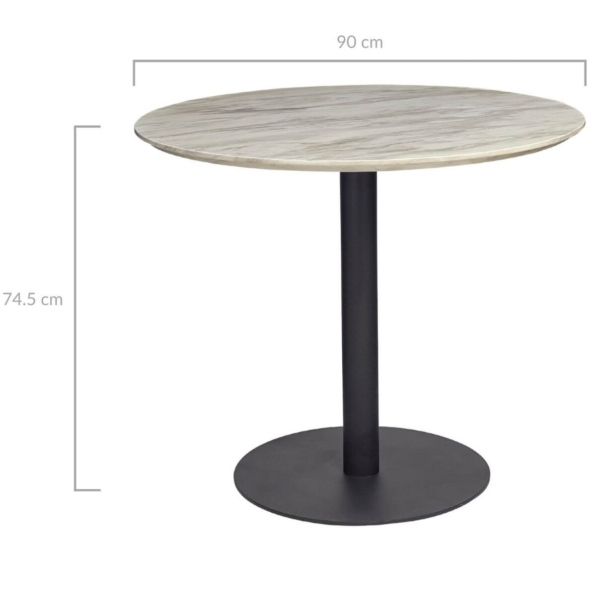 Mid-Century Design Round Dining Table- black