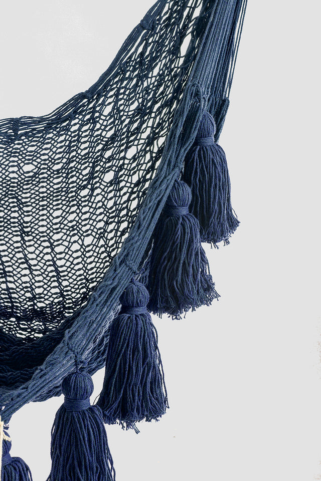 Extra Large Mexican Hammock Chair In Outdoor Cotton Blue