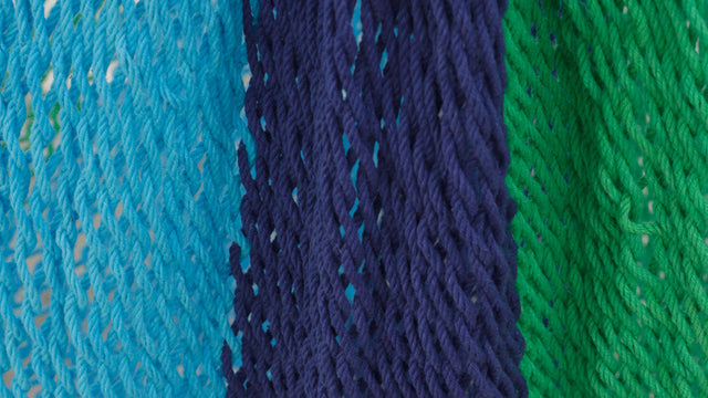 Extra Large Outdoor Cotton Mexican Hammock Chair in Oceanica Colour