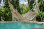 Queen Size Outdoor Cotton Mexican Hammock In Cream