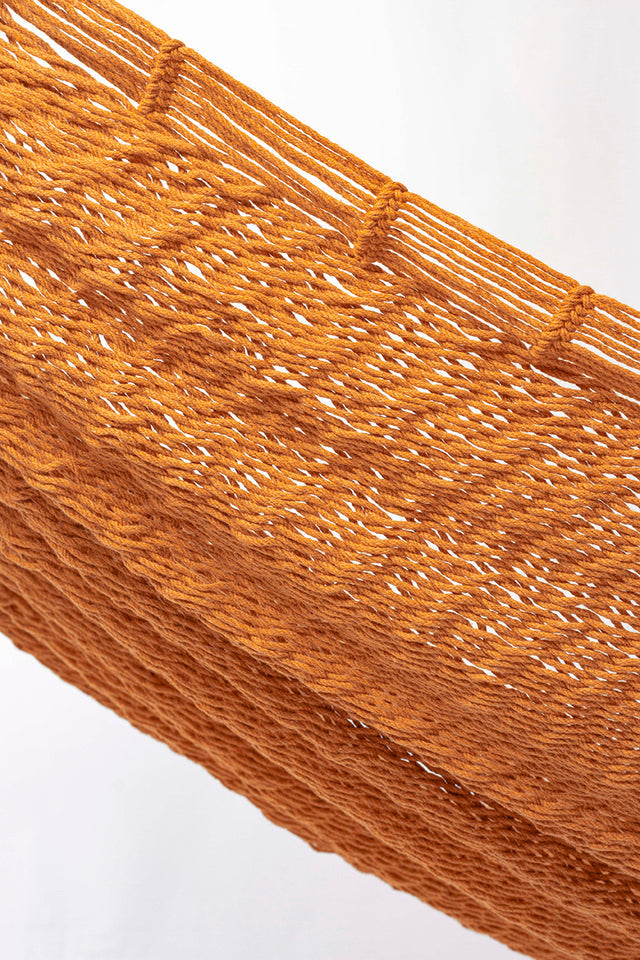 King Size Outdoor Cotton Mexican Hammock In Orange