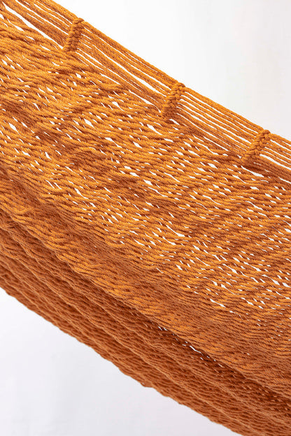King Size Outdoor Cotton Mexican Hammock In Orange