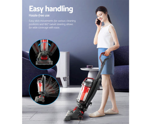 Devanti Upright Vacuum Cleaner Stick Bagless Free-standing Cyclone Filter 1000W