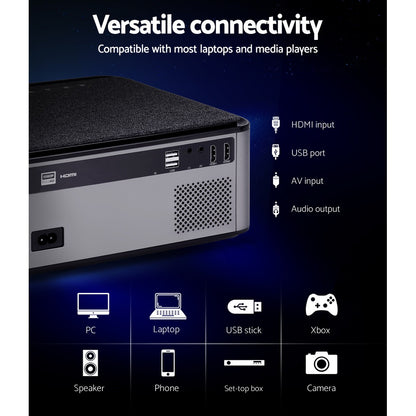 Devanti Mini Video Projector Wifi USB HDMI Portable 3800 Lumens
