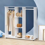 Portable Double Wardrobe Storage Shelves Organizer Clothes Rack Hanger