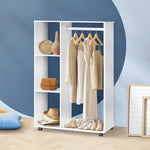 Portable Wardrobe Open Storage Shelves Organizer Clothes Rack Hanging