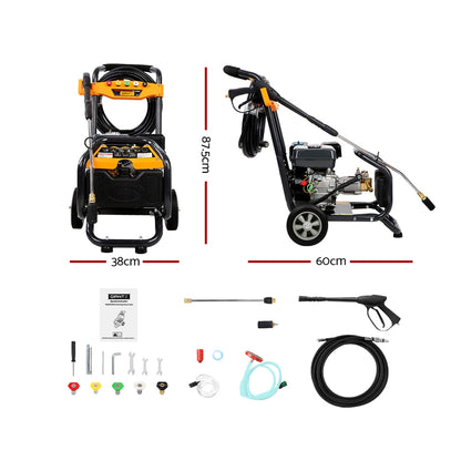 4800PSI 8HP 15M Petrol High Pressure Cleaner Washer Water Jet Hose Gurney