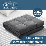 Weighted Blanket Kids 2.3KG Heavy Gravity Blankets Microfibre Cover Comfort Calming Deep Relax Better Sleep Grey