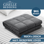 Weighted Blanket 9KG Heavy Gravity Blankets Microfibre Cover Calming Relax Anxiety Relief Grey