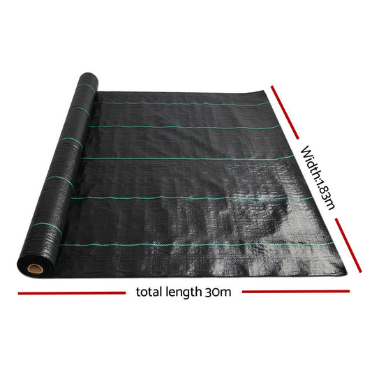 1.83x30m Weed Mat - Woven Fabric Weed Control for Garden Plants