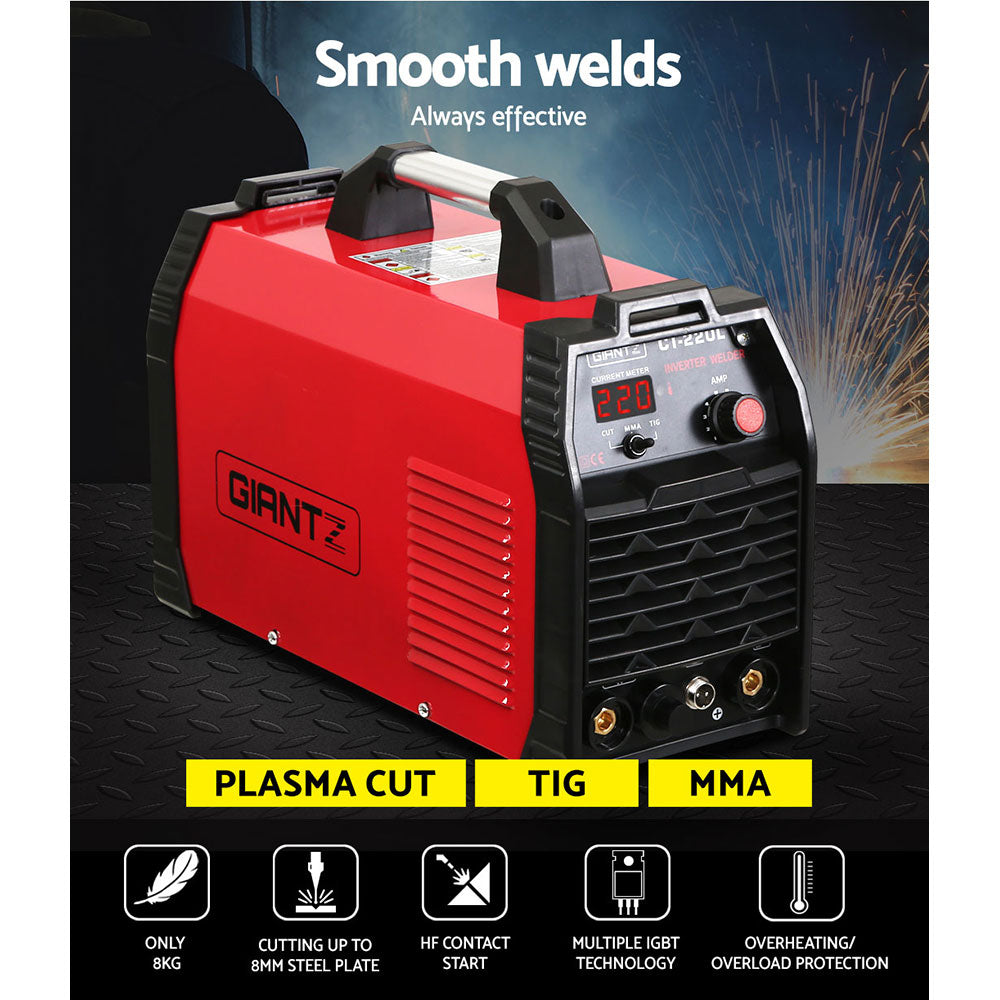 Giantz Plasma Cutter TIG Portable Welding 220Amp