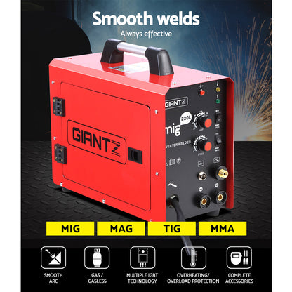 220 Amp Inverter Welder MMA MIG DC Gas Gasless Welding Machine Portable