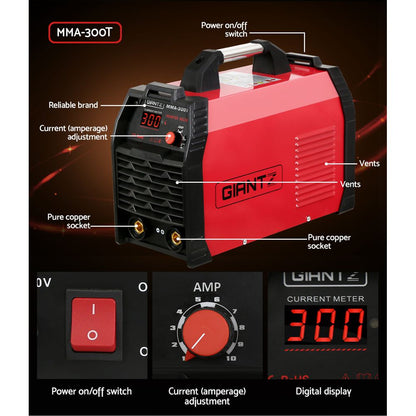 Giantz Inverter Welder Portable MMA Metal Welding 300Amp