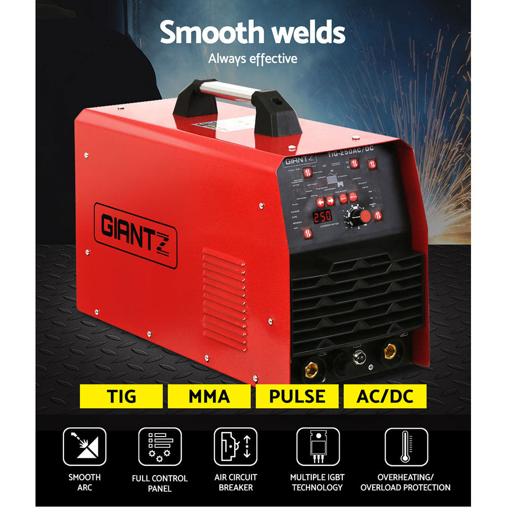 250Amp Inverter Welder AC/DC Pulse TIG MMA Aluminum Welding Machine Stick