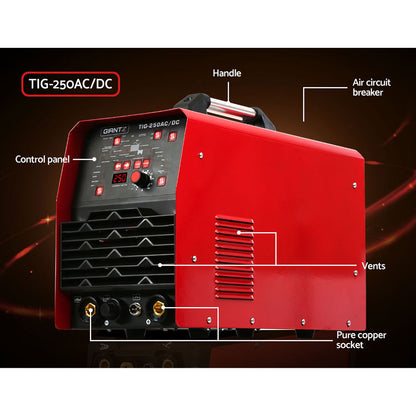250Amp Inverter Welder AC/DC Pulse TIG MMA Aluminum Welding Machine Stick
