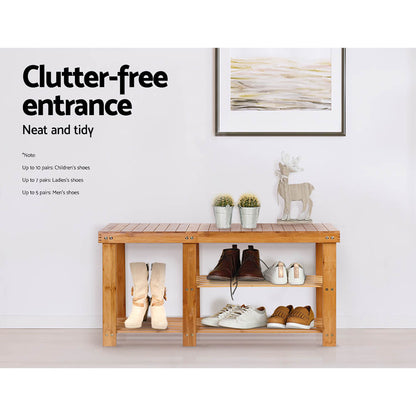 Bamboo Shoe Rack Bench