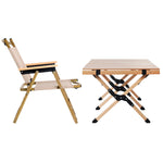 Outdoor Furniture Picnic Table And Chairs Wooden Egg Roll Camping Desk