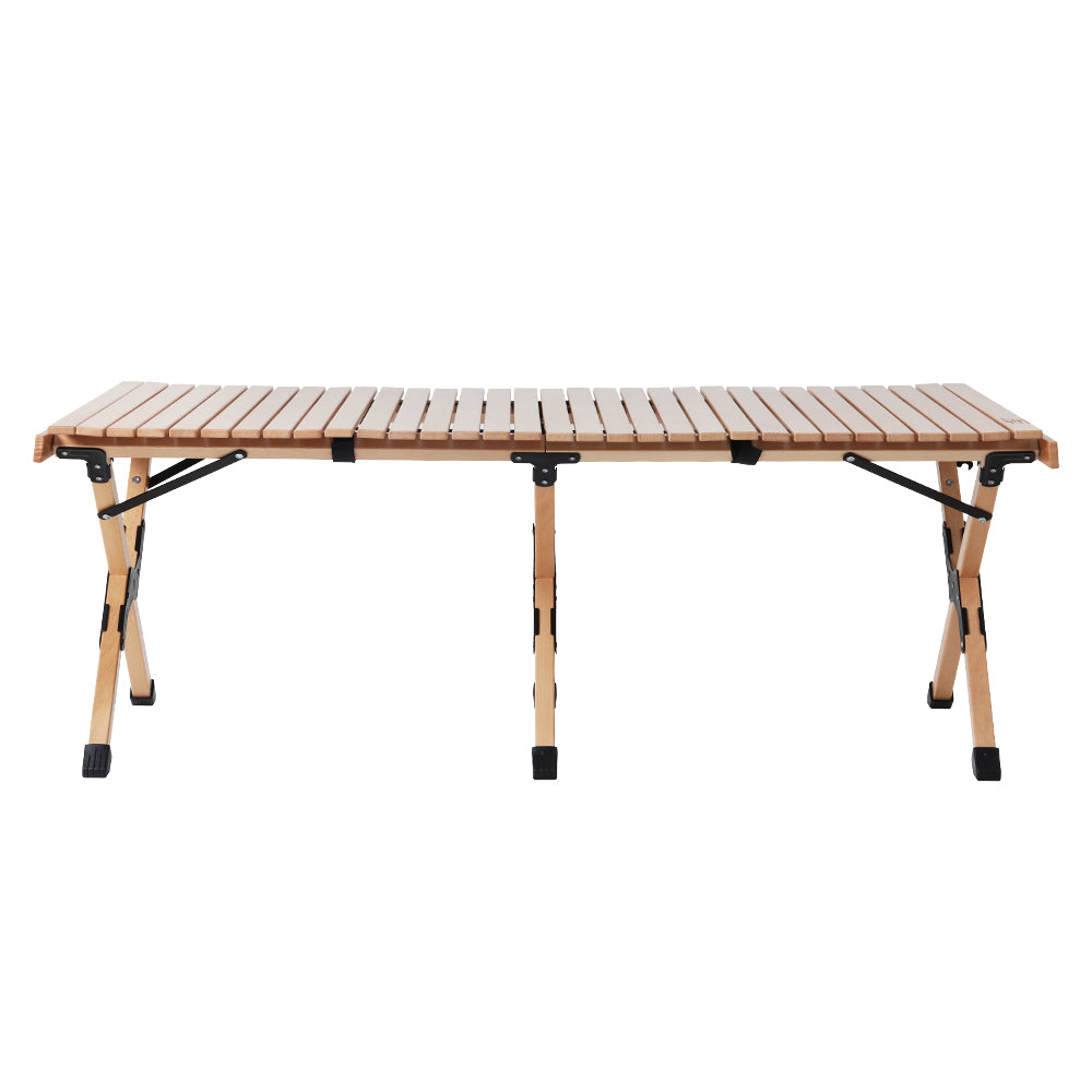 Outdoor Furniture Wooden Egg Roll Picnic Table Camping Desk 120Cm