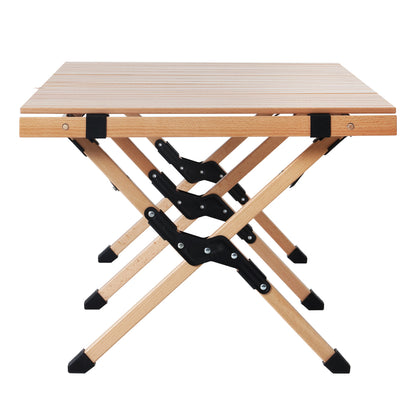 Outdoor Furniture Wooden Egg Roll Picnic Table Camping Desk 120Cm