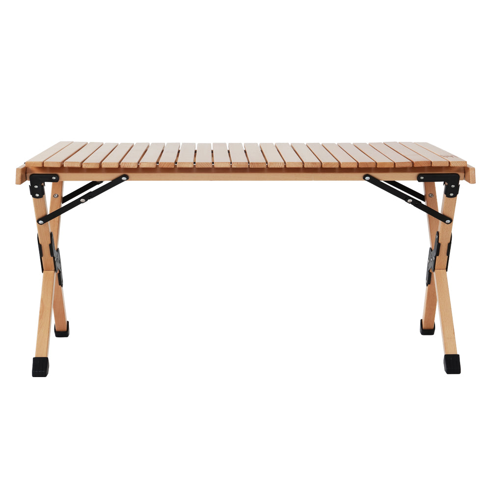 Outdoor Furniture Wooden Egg Roll Picnic Table Camping Desk 90Cm