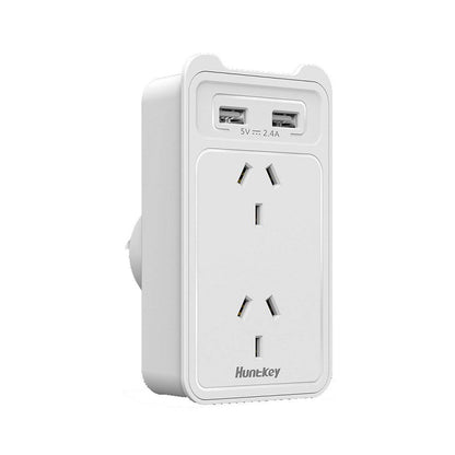 2 Outlet Surge Protected Powerboard With Dual Usb Charging Ports