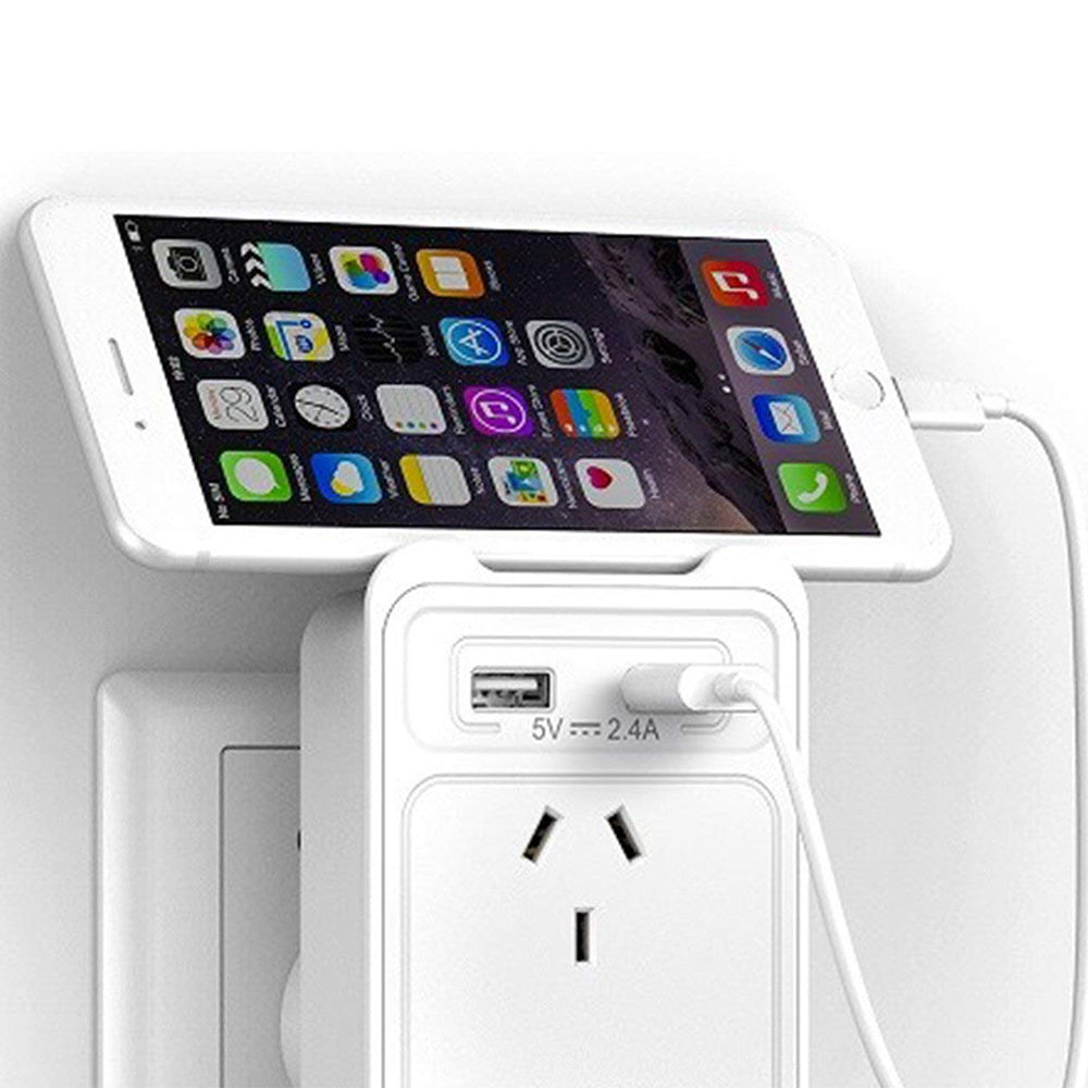 2 Outlet Surge Protected Powerboard With Dual Usb Charging Ports