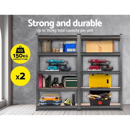 2X1.5M Garage Shelving Warehouse Rack Storage Racking Storage Steel