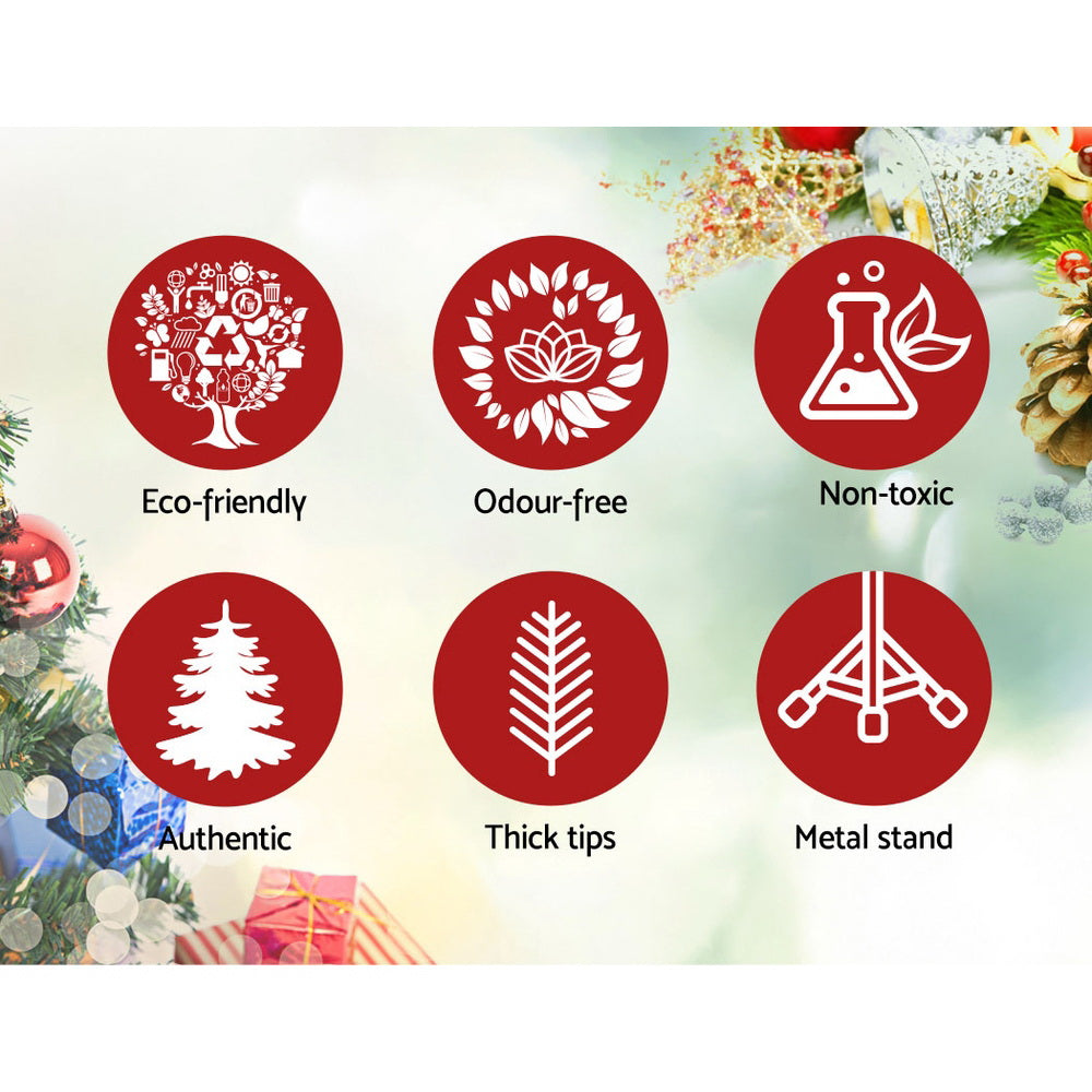 Jingle Jollys Christmas Tree Great Snowy 1.8M 6FT Xmas Decorations  Green,non-toxic