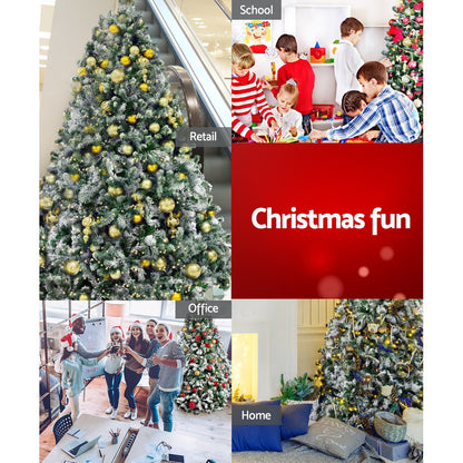 Jingle Jollys Christmas Tree Great Snowy 1.8M 6FT Xmas Decorations  Green,non-toxic