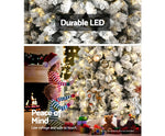 Jingle Jollys Snowy Christmas Tree 2.1M 7FT LED Lights Xmas Decorations Warm White