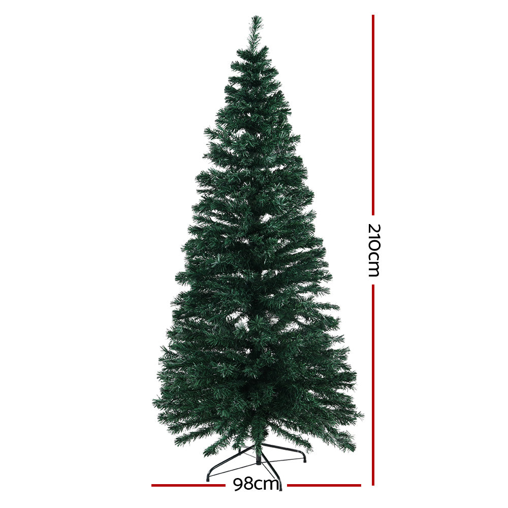 Jingle Jollys 2.1M 7FT LED Christmas Tree Optic Fiber Xmas Multi Colour Lights - Melbourne Home & Living