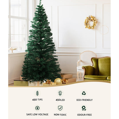 Jingle Jollys 2.1M 7FT LED Christmas Tree Optic Fiber Xmas Multi Colour Lights - Melbourne Home & Living