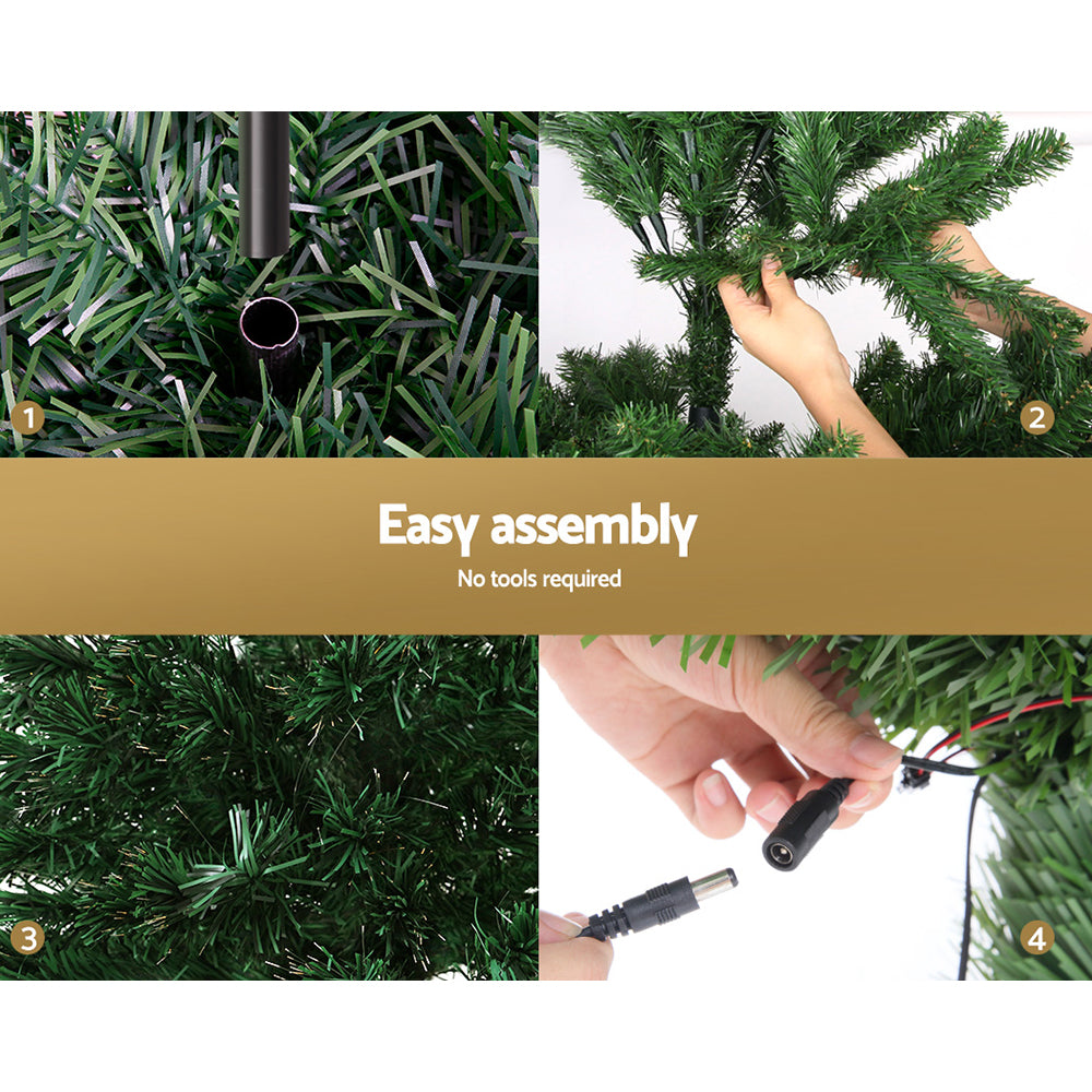 Jingle Jollys 2.1M 7FT LED Christmas Tree Optic Fiber Xmas Multi Colour Lights - Melbourne Home & Living