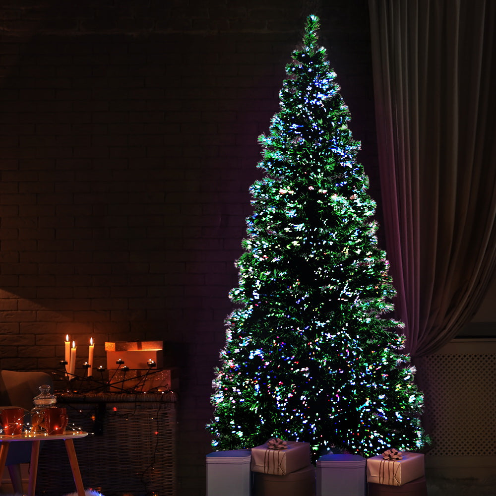 Jingle Jollys 2.1M 7FT LED Christmas Tree Optic Fiber Xmas Multi Colour Lights - Melbourne Home & Living