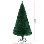 Jingle Jollys Christmas Tree 2.1M 7FT LED Xmas Fibre Optic Multi Warm White