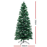 Jingle Jollys Christmas Tree 2.1M 7Ft Led Xmas Multi Colour Lights Optic Fibre