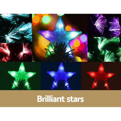 Jingle Jollys Christmas Tree 2.1M 7Ft Led Xmas Multi Colour Lights Optic Fibre