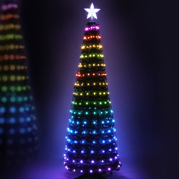  Jingle Jollys Christmas Tree 1.8M 298 Led Xmas Multi Colour Lights Optic Fibre