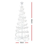 Jingle Jollys Christmas Tree 1.8M 320 Led Xmas Cold White Lights Optic Fibre