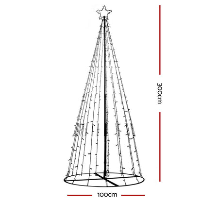 Jingle Jollys 3M LED Christmas Tree Lights 330 LED Xmas Multi Colour Optic Fiber