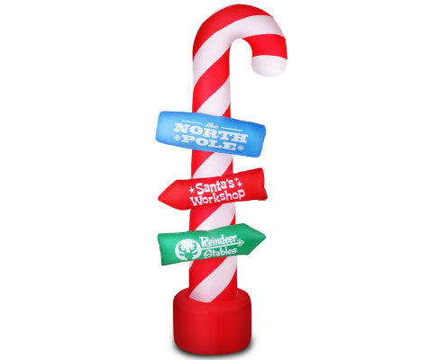 Christmas Inflatable Candy Pole 2.4M Illuminated Decorations
