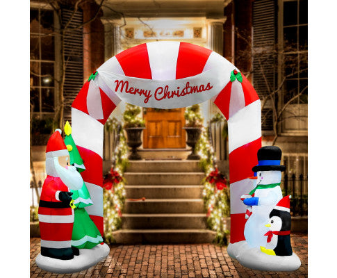  Jingle Jollys 3M Christmas Inflatable Archway with Santa Xmas Decor LED