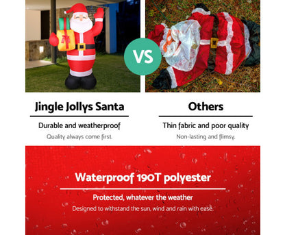 Jingle Jollys 2.4M Christmas Inflatables Santa Xmas Light Decor LED Airpower