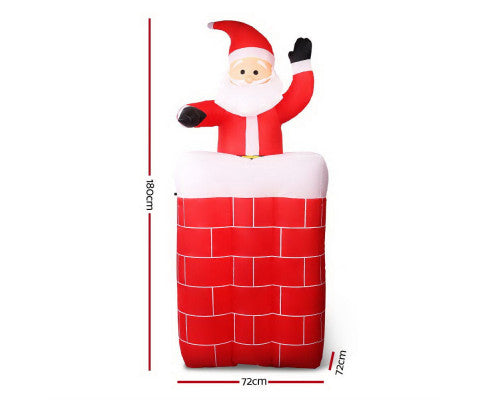 Jingle Jollys 1.8M Christmas Inflatable Archway with Santa Xmas Decor LED