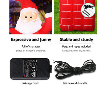 Jingle Jollys 1.8M Christmas Inflatable Archway with Santa Xmas Decor LED