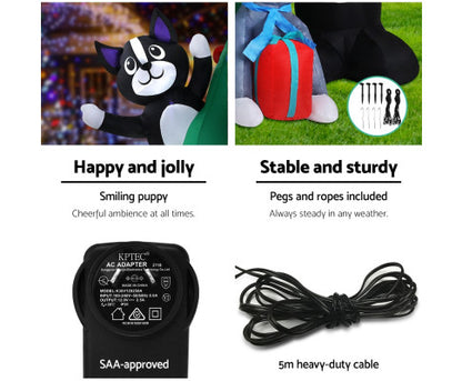 Jingle Jollys Christmas Tree 3M Inflatable Santa Lights Outdoor Decorations