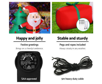 Jingle Jollys Christmas Tree 2.7M Inflatable Snowman Lights Outdoor Decorations