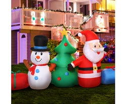 Jingle Jollys Christmas Tree 2.7M Inflatable Snowman Lights Outdoor Decorations