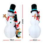 Jingle Jollys 2.4M Christmas Inflatable Snowman Lights Outdoor Decorations