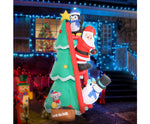 Jingle Jollys Inflatable Christmas Tree Santa 1.8M LED Light